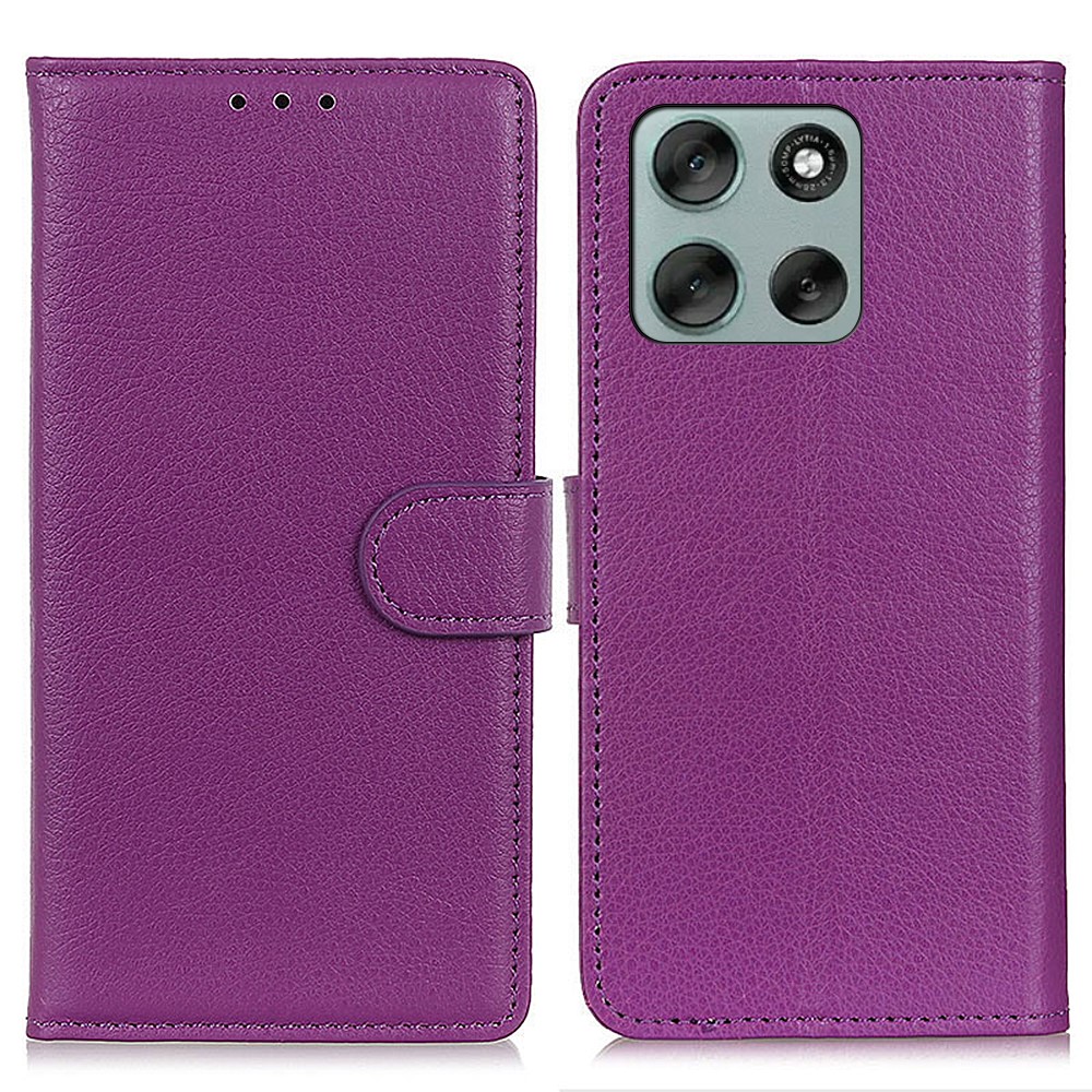  Motorola Moto G56 5G Fodral Litchi Läder Lila - Teknikhallen.se