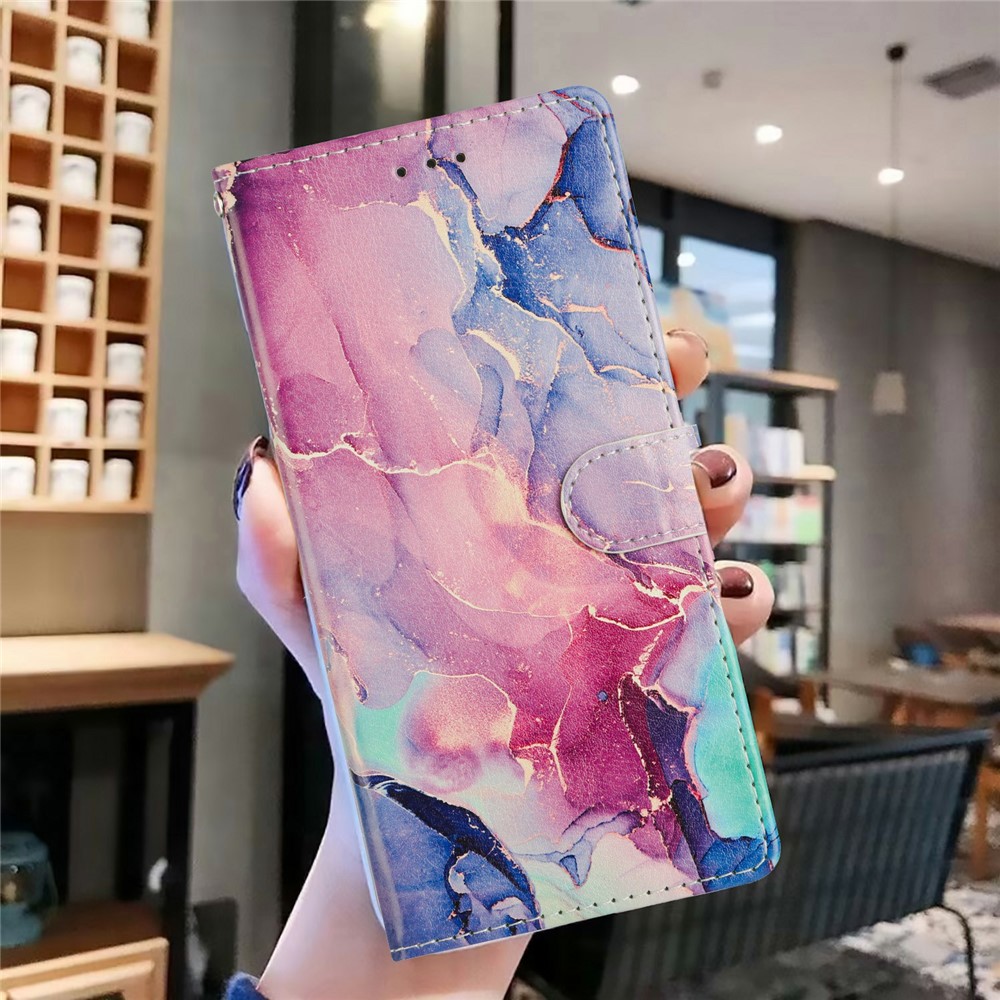  Motorola Moto G86 5G Fodral Med Tryck Rosa Marmor - Teknikhallen.se