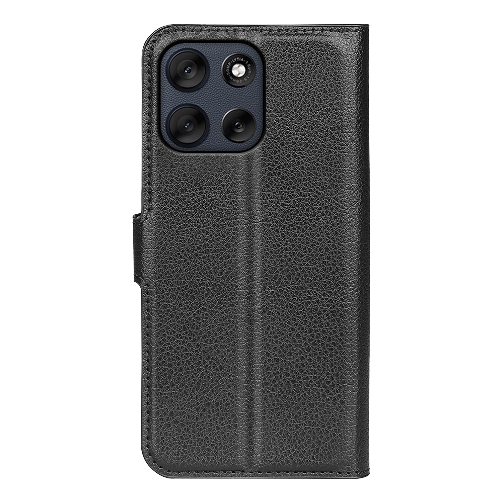  Motorola Moto G56 5G Fodral Litchi Läder Svart - Teknikhallen.se