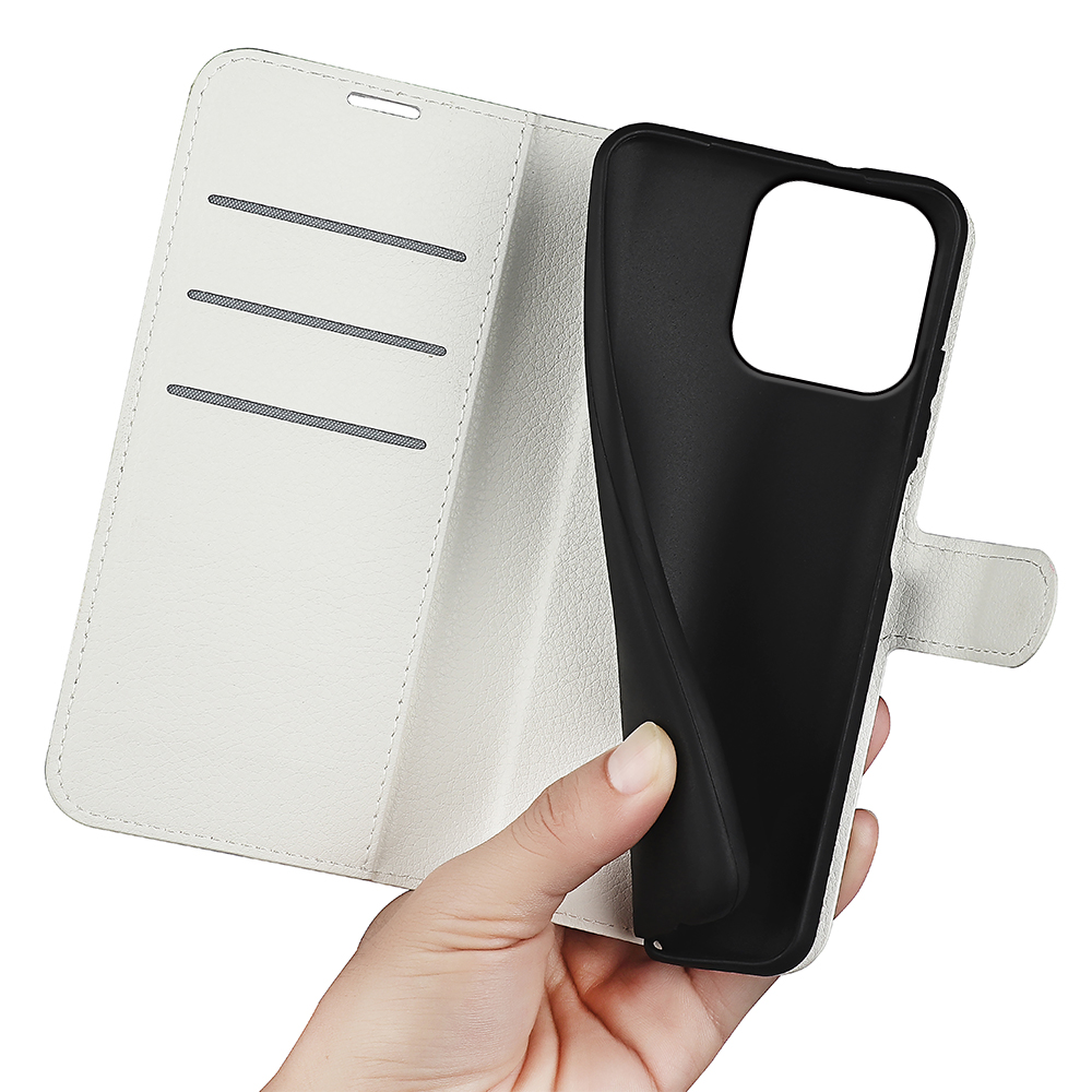 Motorola Moto G56 5G Fodral Litchi Läder Vit - Teknikhallen.se