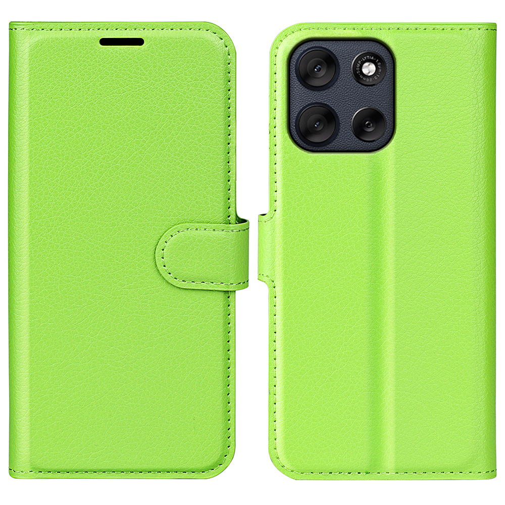  Motorola Moto G56 5G Fodral Litchi Läder Grön - Teknikhallen.se