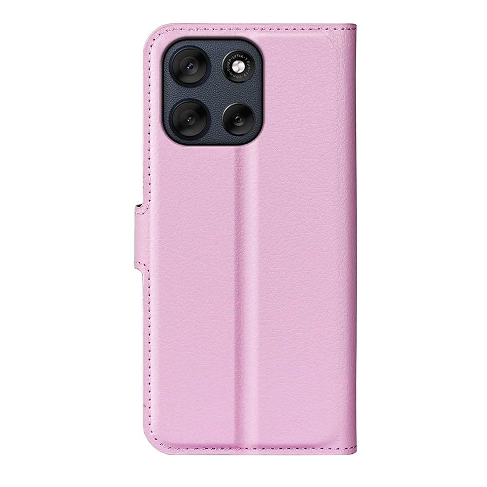  Motorola Moto G56 5G Fodral Litchi Läder Ljus Rosa - Teknikhallen.se