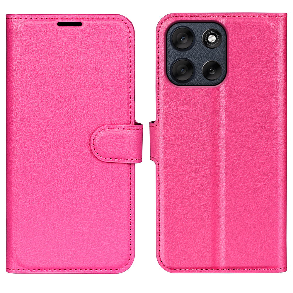  Motorola Moto G56 5G Fodral Litchi Läder Rosa - Teknikhallen.se