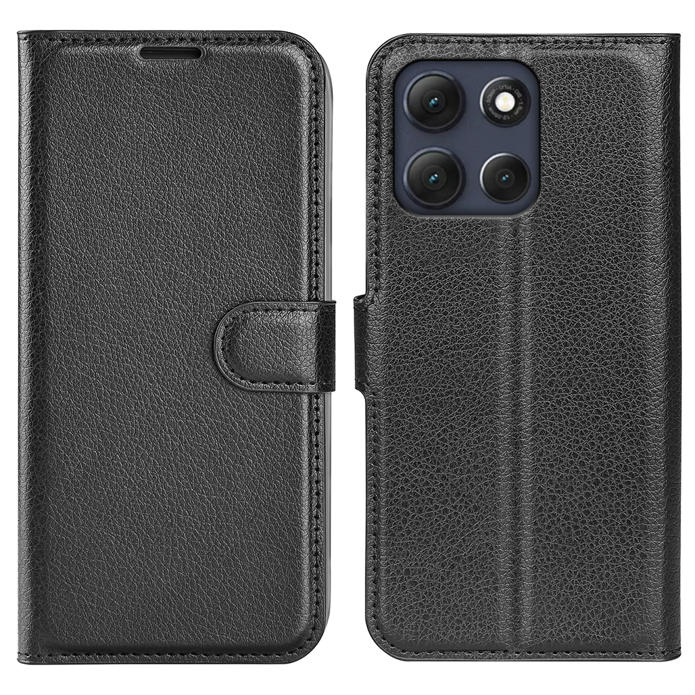  Motorola Moto G86 5G Fodral Litchi Läder Svart - Teknikhallen.se