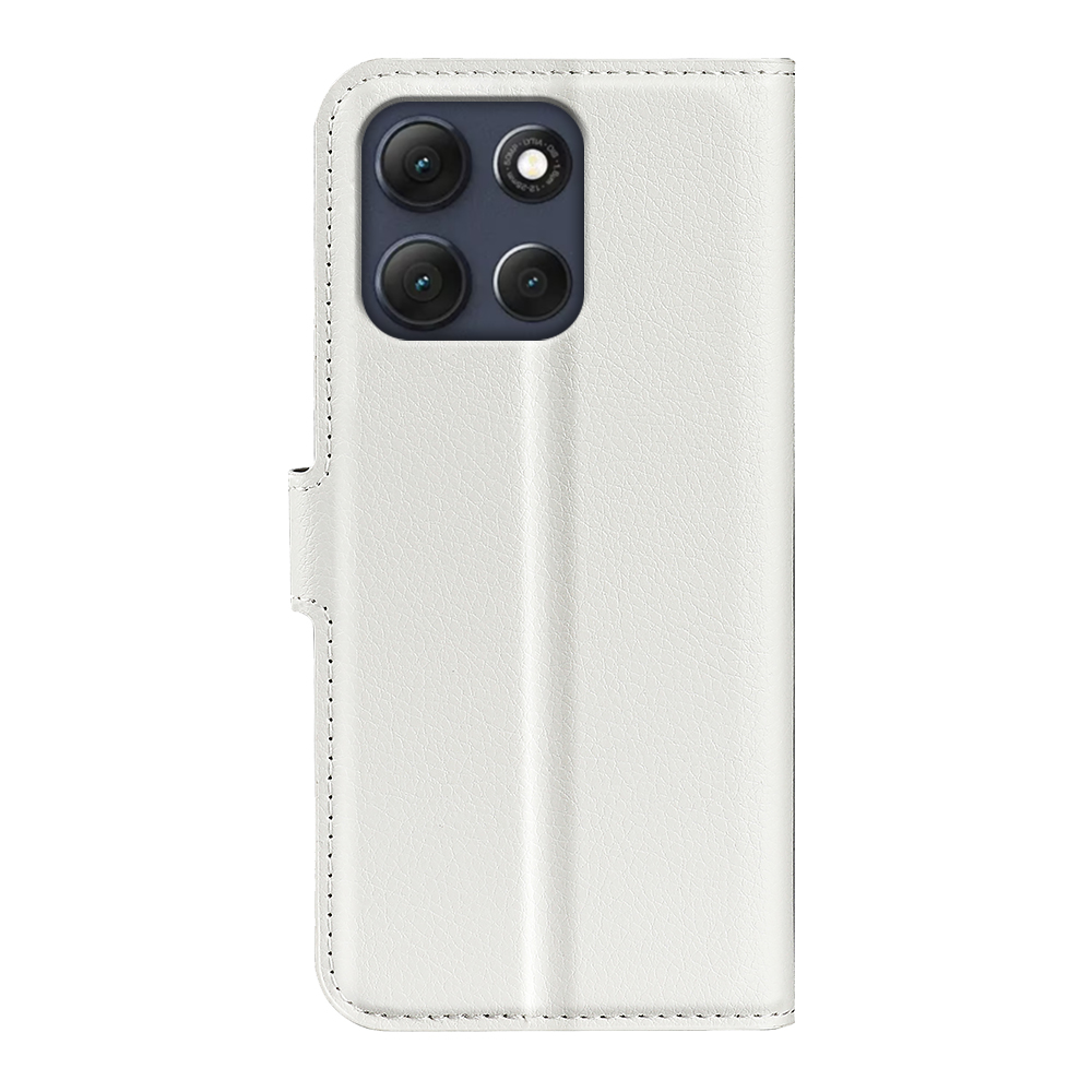  Motorola Moto G86 5G Fodral Litchi Läder Vit - Teknikhallen.se