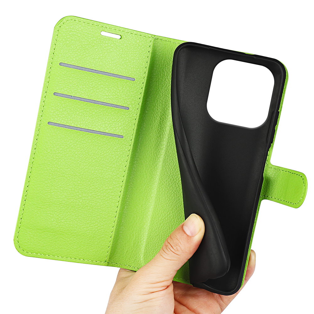  Motorola Moto G86 5G Fodral Litchi Läder Grön - Teknikhallen.se