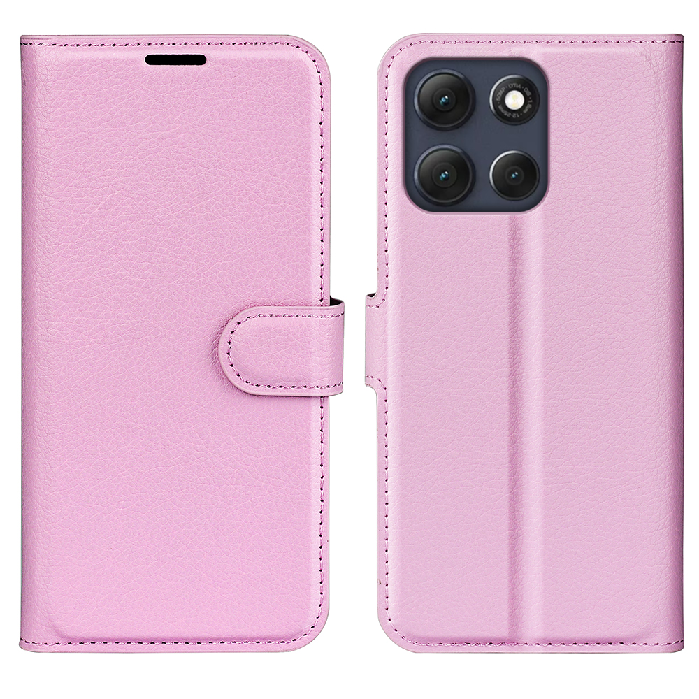  Motorola Moto G86 5G Fodral Litchi Läder Ljus Rosa - Teknikhallen.se