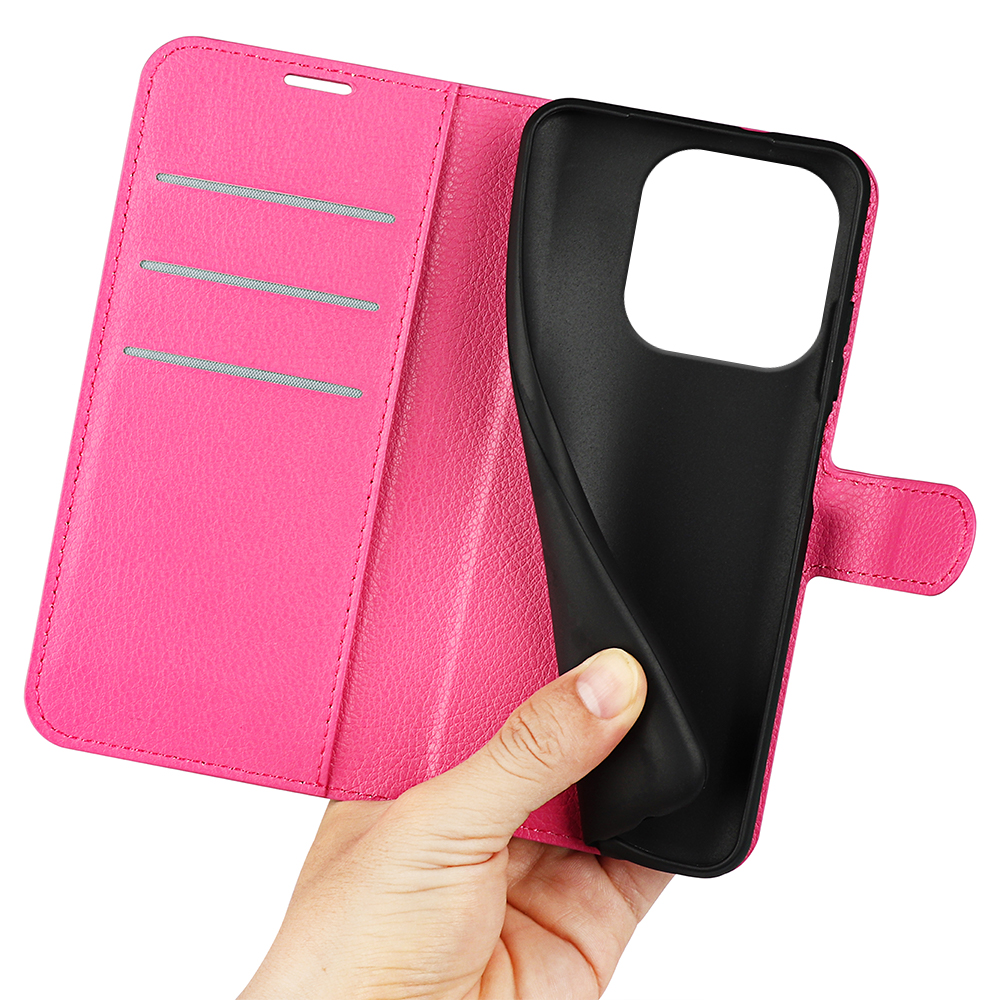  Motorola Moto G86 5G Fodral Litchi Läder Rosa - Teknikhallen.se