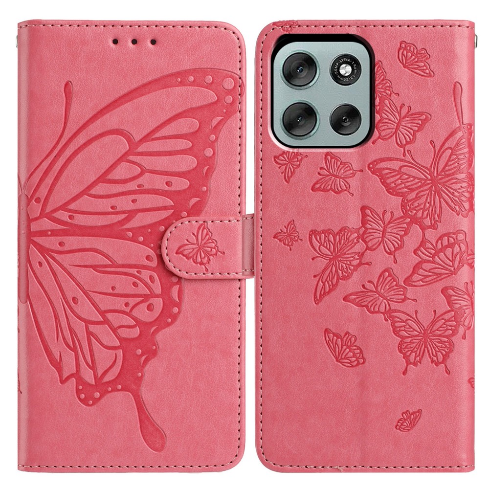  Motorola Moto G56 5G Fodral Fjäril Tryck Rosa - Teknikhallen.se