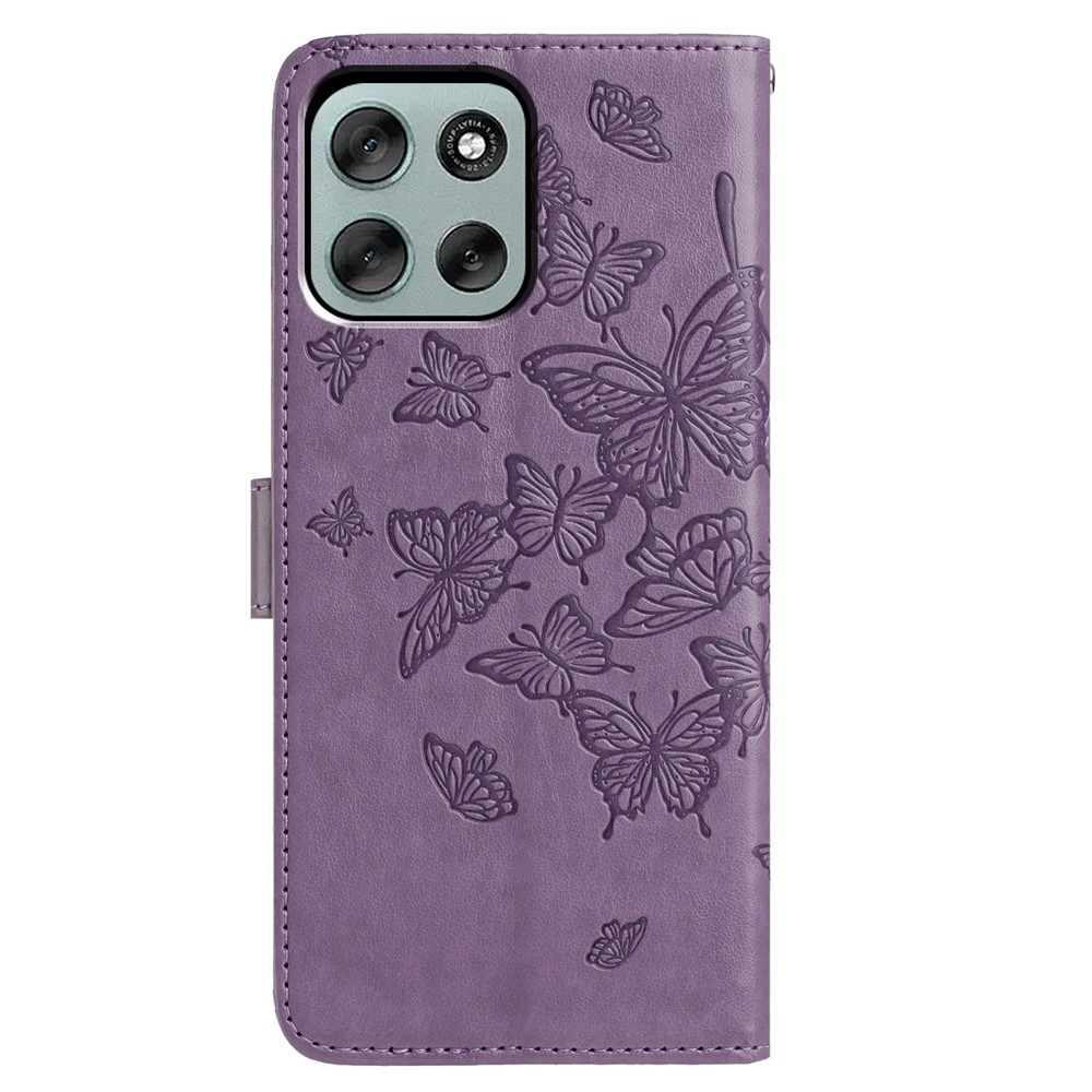  Motorola Moto G56 5G Fodral Fjäril Tryck Lila - Teknikhallen.se