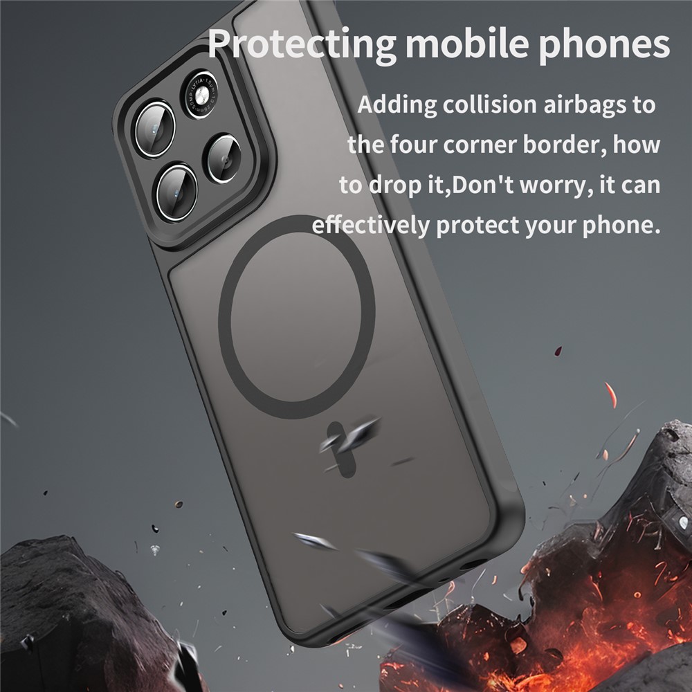  Motorola Moto G56 5G Skal MagSafe Hybrid Svart - Teknikhallen.se