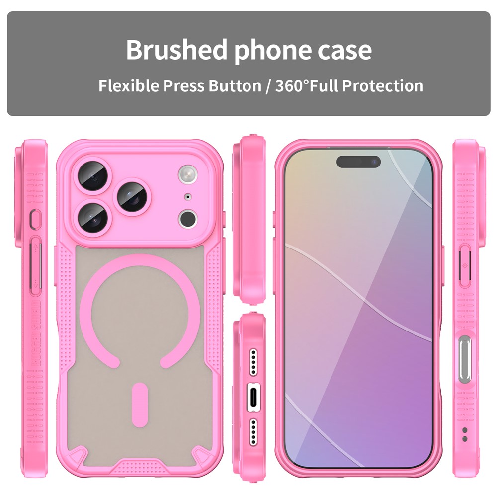  iPhone 17 Pro Skal MagSafe Hybrid Armor Rosa - Teknikhallen.se