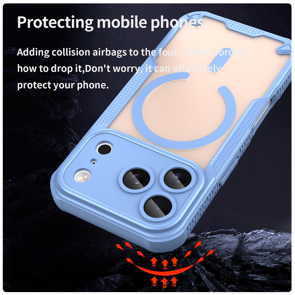  iPhone 17 Pro Skal MagSafe Hybrid Armor Blå - Teknikhallen.se