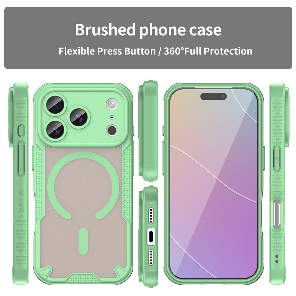  iPhone 17 Pro Skal MagSafe Hybrid Armor Grön - Teknikhallen.se