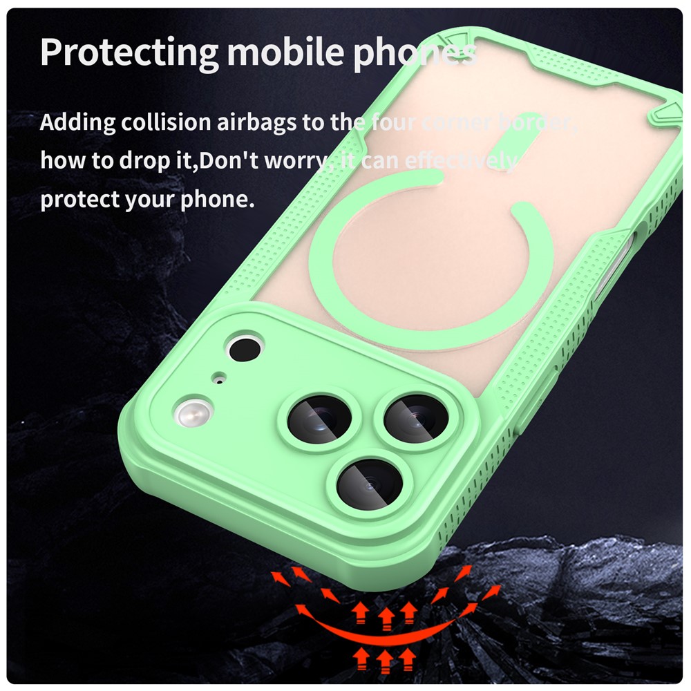  iPhone 17 Pro Skal MagSafe Hybrid Armor Grön - Teknikhallen.se