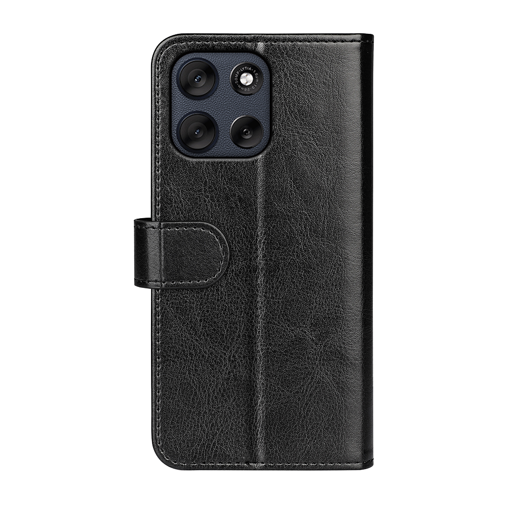  Motorola Moto G56 5G Fodral Crazy Horse Läder Svart - Teknikhallen.se