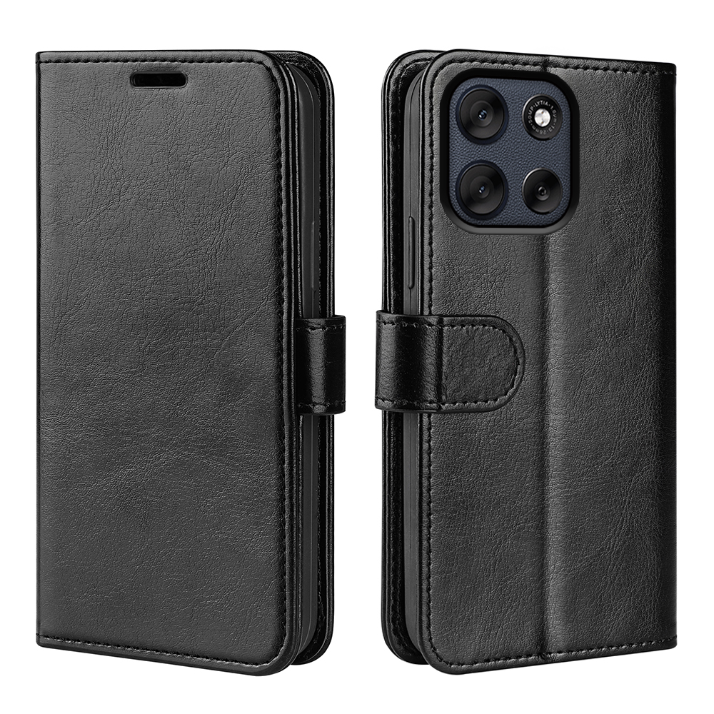  Motorola Moto G56 5G Fodral Crazy Horse Läder Svart - Teknikhallen.se