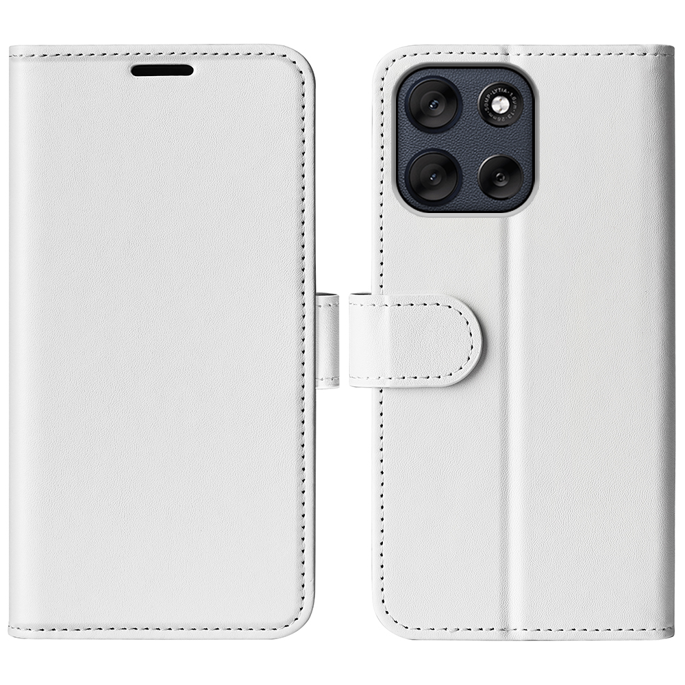  Motorola Moto G56 5G Fodral Crazy Horse Läder Vit - Teknikhallen.se