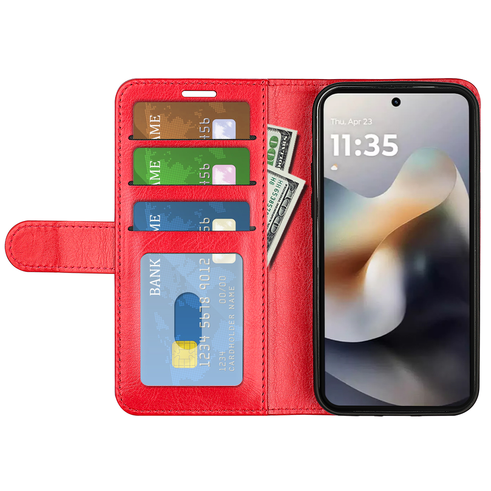  Motorola Moto G56 5G Fodral Crazy Horse Läder Röd - Teknikhallen.se