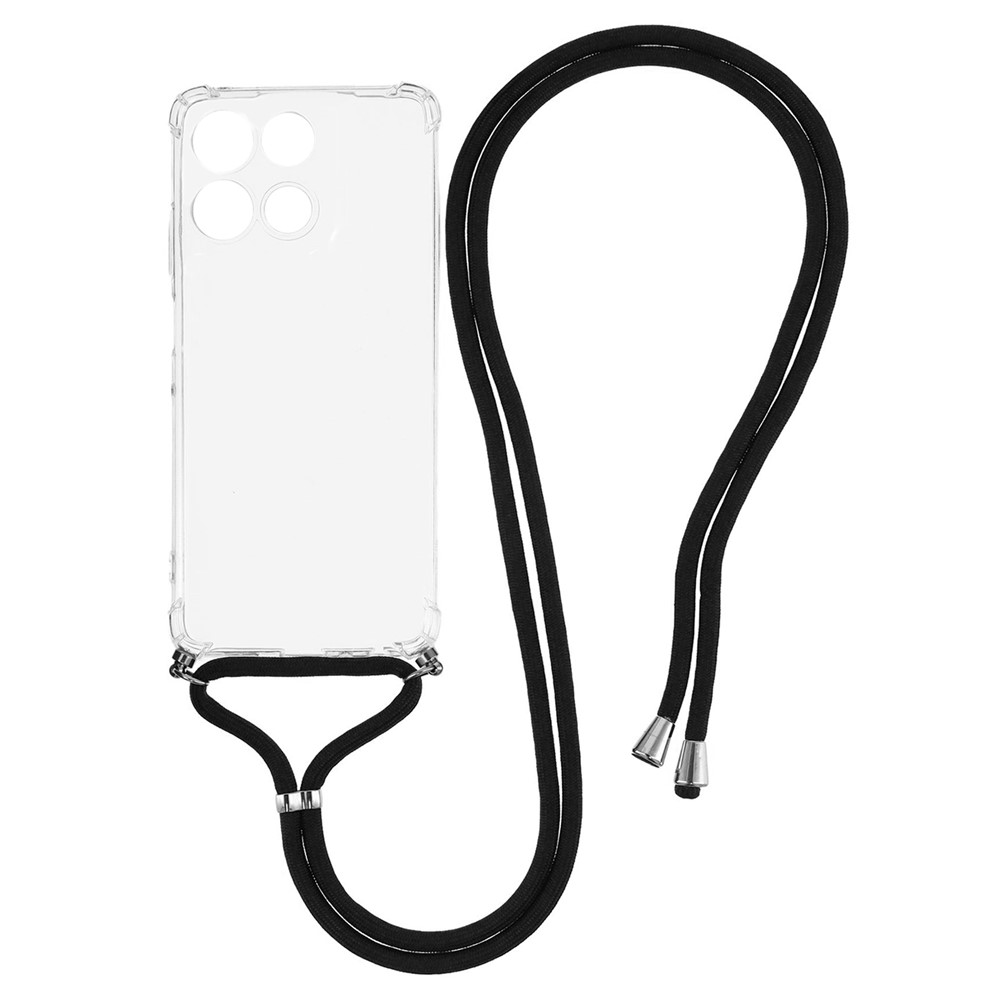  Motorola Moto G56 5G Skal Med Mobilsnöre Transparent - Teknikhallen.se