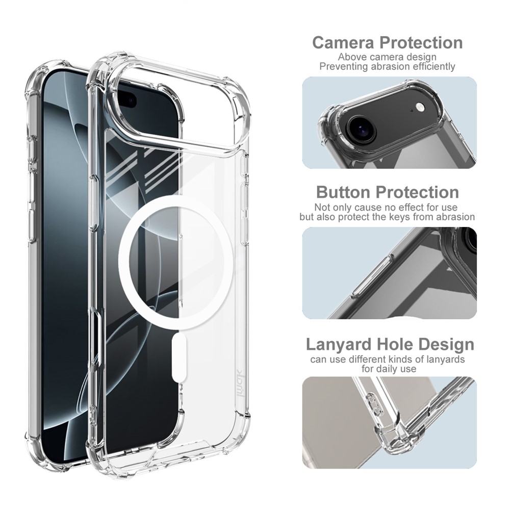 IMAK IMAK iPhone 17 Air Skal MagSafe Shockproof Transparent - Teknikhallen.se