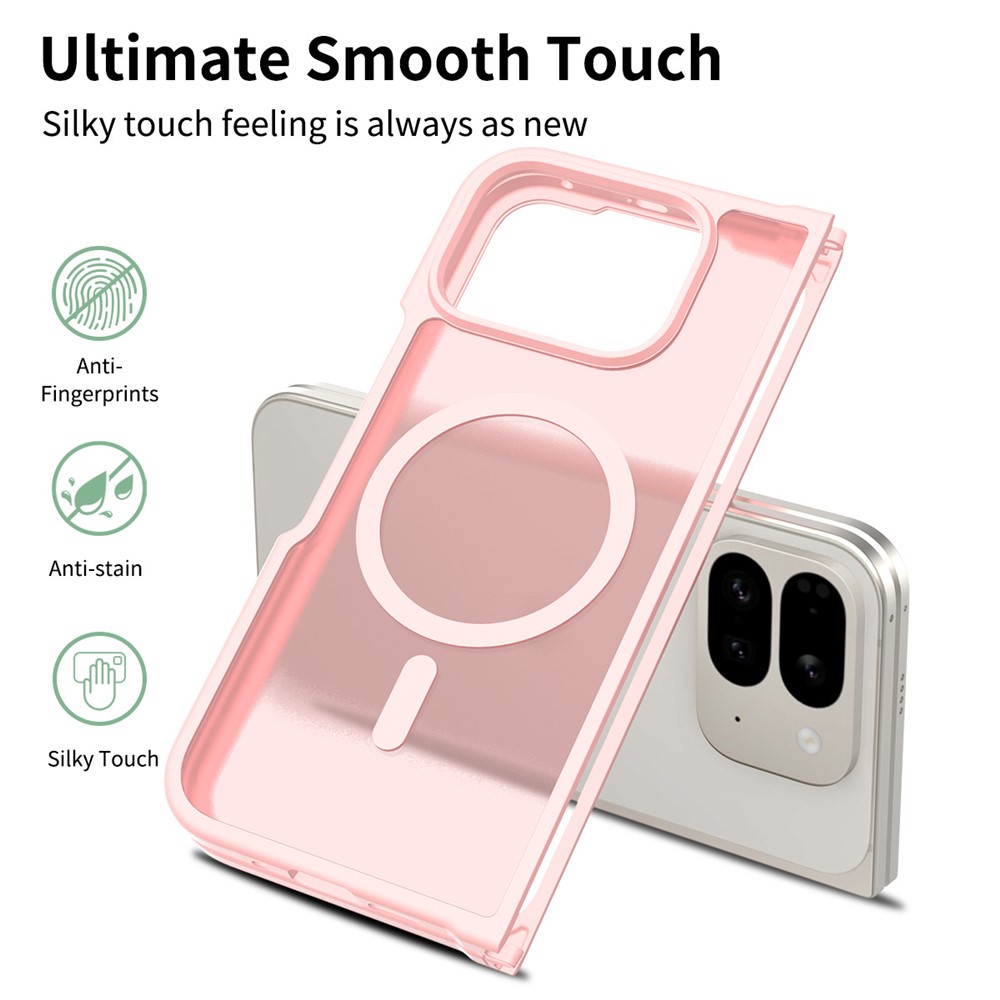  Google Pixel 10 Pro Fold Skal MagSafe Hybrid Skin Touch Rosa - Teknikhallen.se