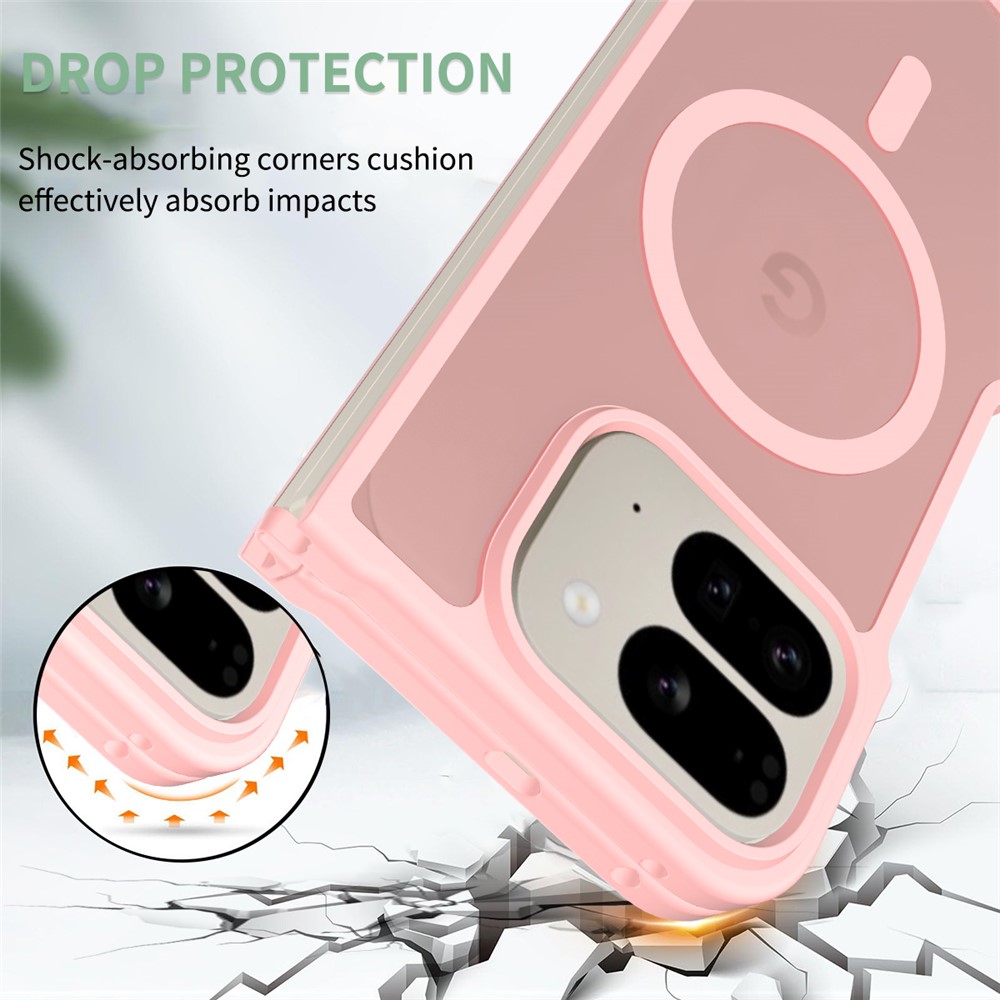  Google Pixel 10 Pro Fold Skal MagSafe Hybrid Skin Touch Rosa - Teknikhallen.se
