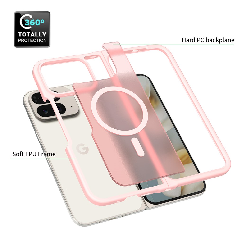  Google Pixel 10 Pro Fold Skal MagSafe Hybrid Skin Touch Rosa - Teknikhallen.se