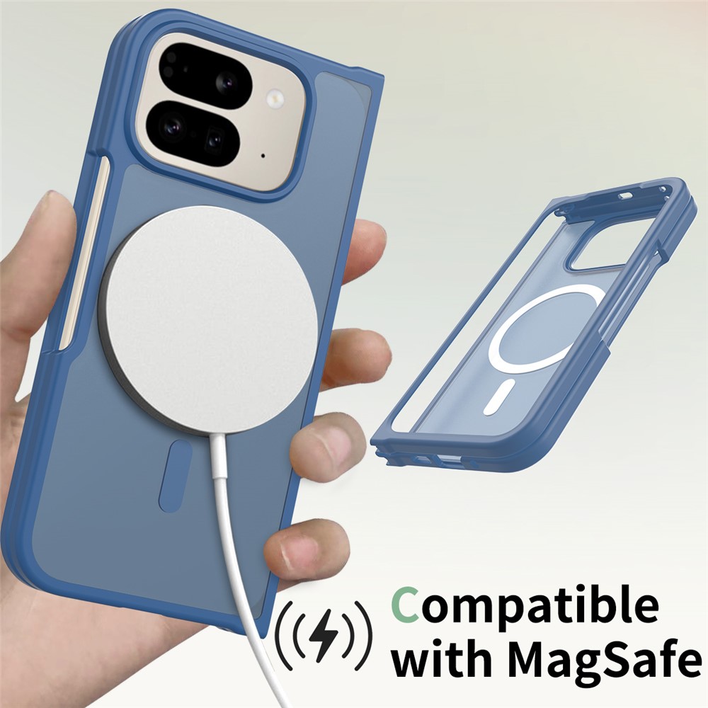  Google Pixel 10 Pro Fold Skal MagSafe Hybrid Skin Touch Blå - Teknikhallen.se