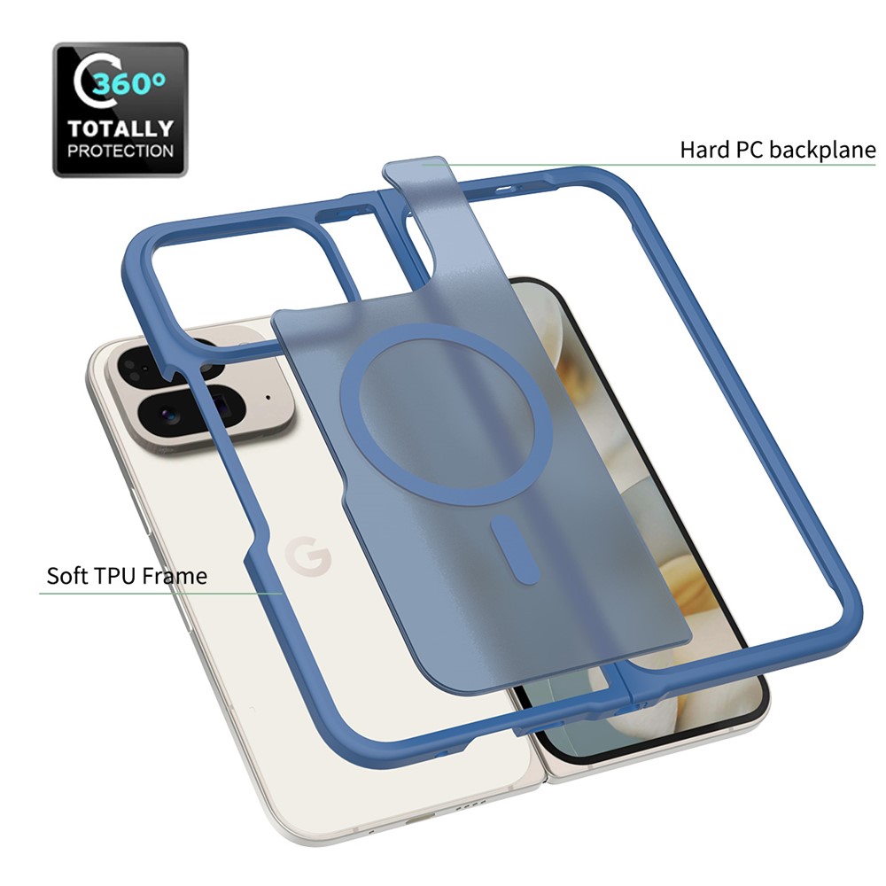 Google Pixel 10 Pro Fold Skal MagSafe Hybrid Skin Touch Blå - Teknikhallen.se