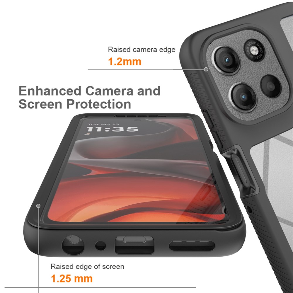  Motorola Moto G86 5G Skal 360 Hybrid Svart - Teknikhallen.se