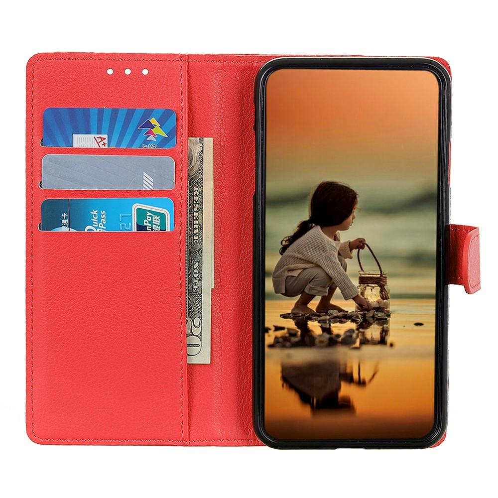  Xiaomi Redmi A5 Fodral Litchi Läder Röd - Teknikhallen.se