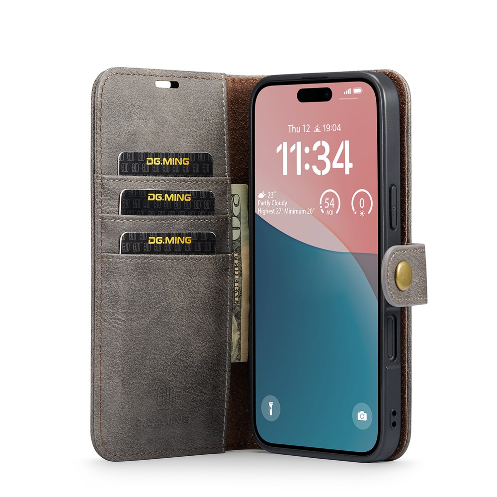 DG.MING DG.MING iPhone 17 2in1 Magnet Fodral / Skal Grå - Teknikhallen.se