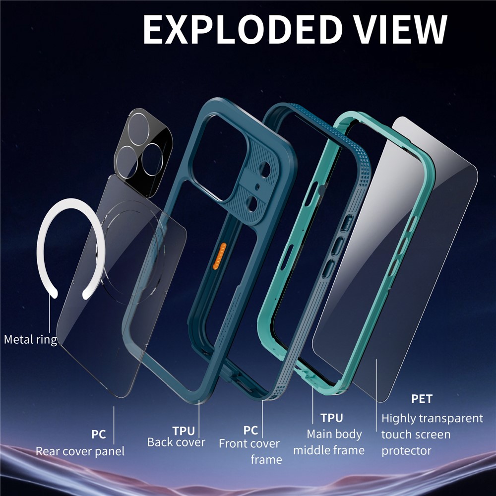ShellBox ShellBox iPhone 17 Pro MagSafe iP68 Vattentät Skal Blå - Teknikhallen.se