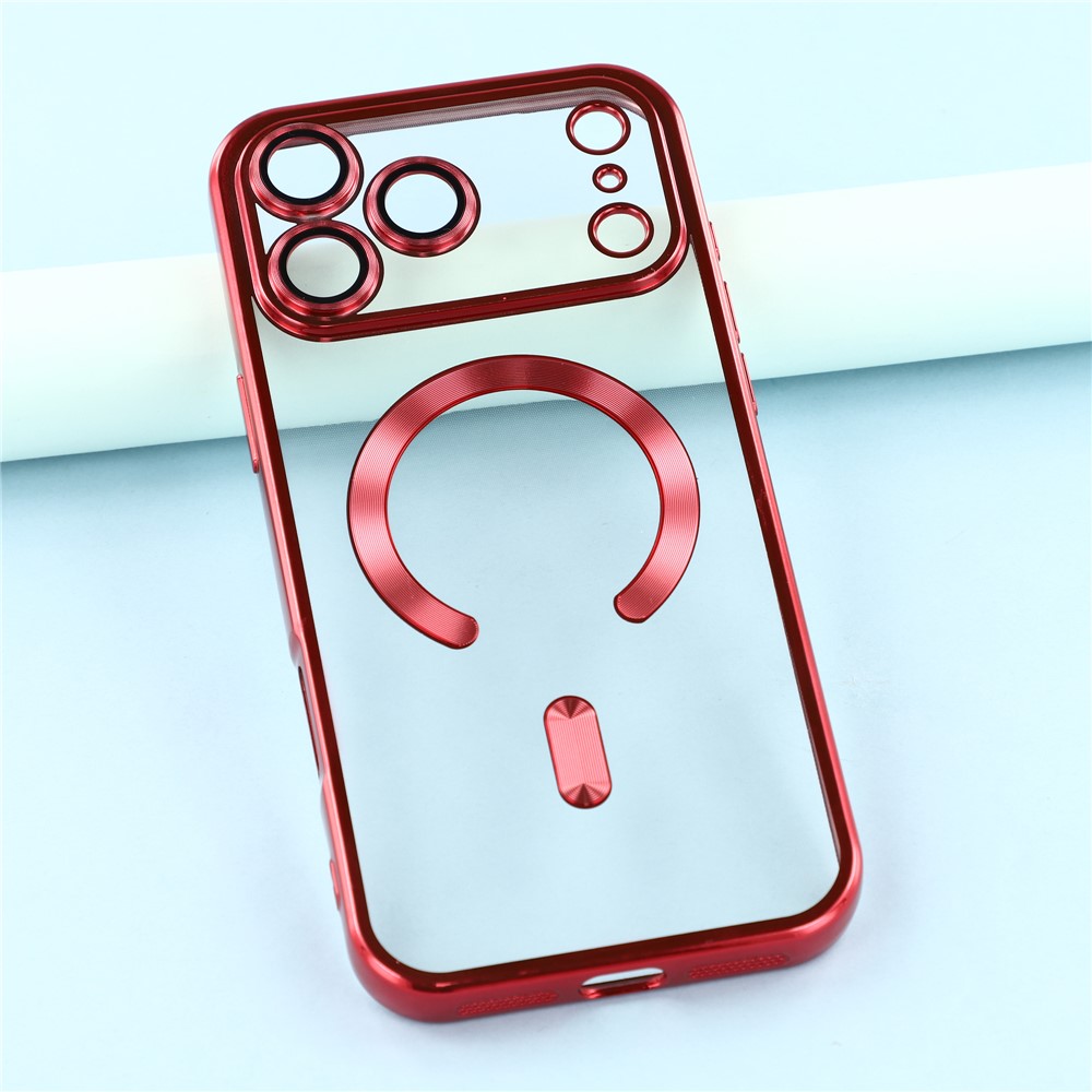  iPhone 17 Pro Max Skal MagSafe Electroplated TPU Röd - Teknikhallen.se