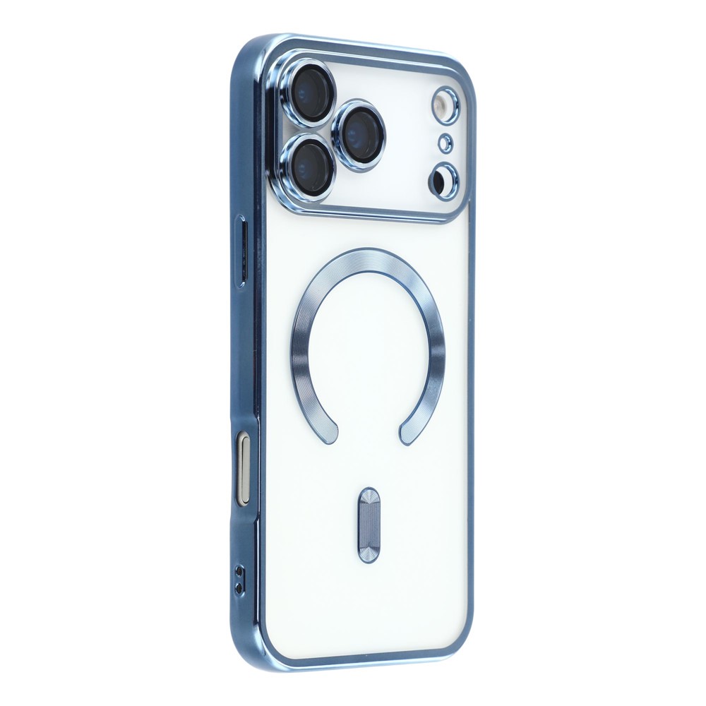  iPhone 17 Pro Max Skal MagSafe Electroplated TPU Blå - Teknikhallen.se