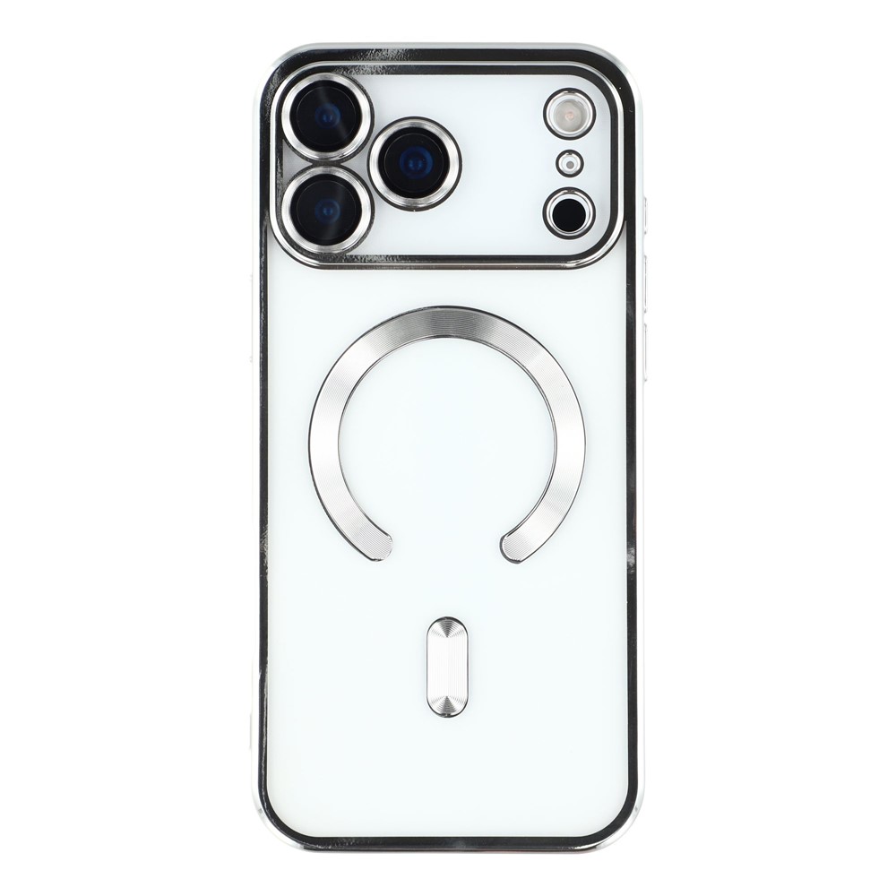  iPhone 17 Pro Max Skal MagSafe Electroplated TPU Silver - Teknikhallen.se