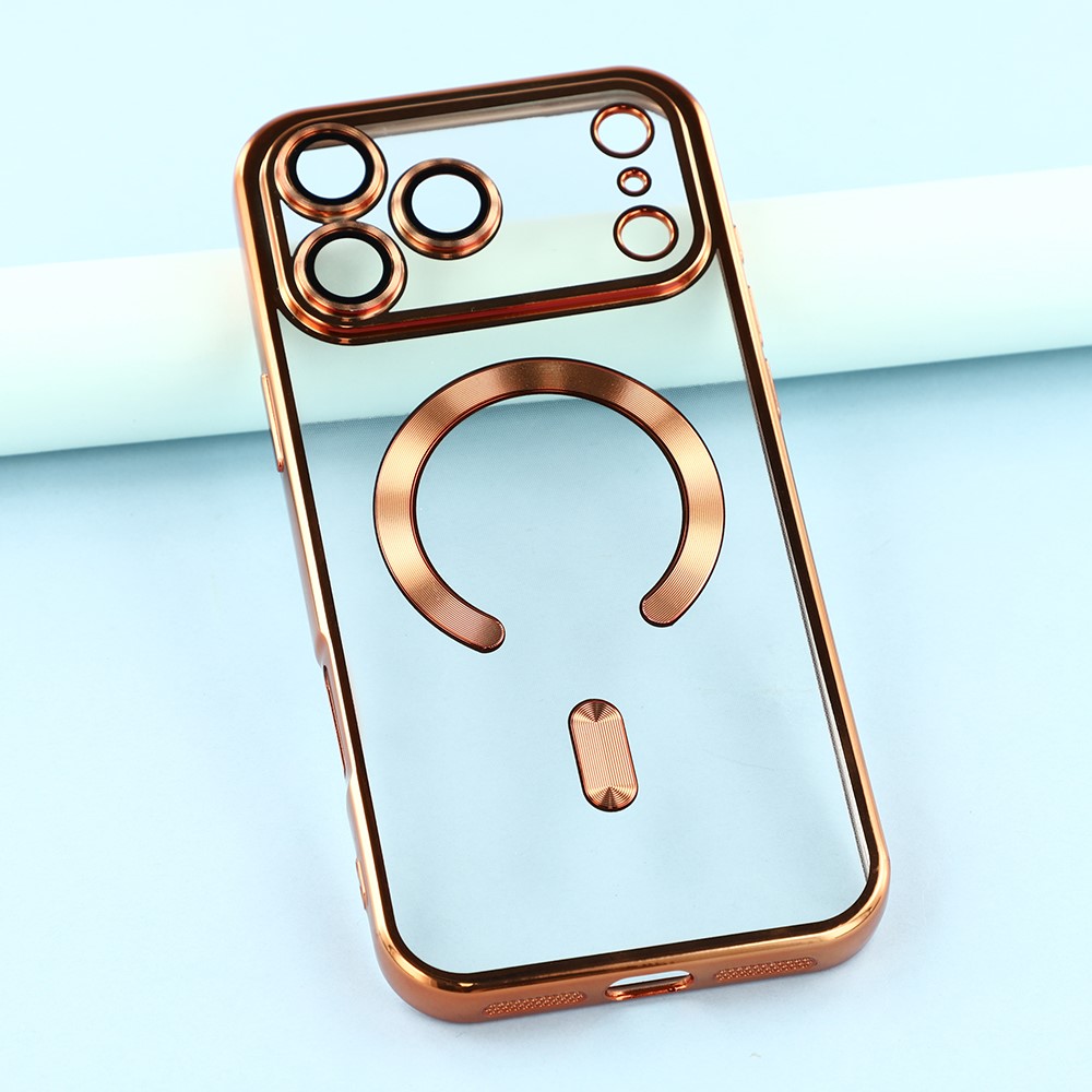  iPhone 17 Pro Skal MagSafe Electroplated TPU Roséguld - Teknikhallen.se