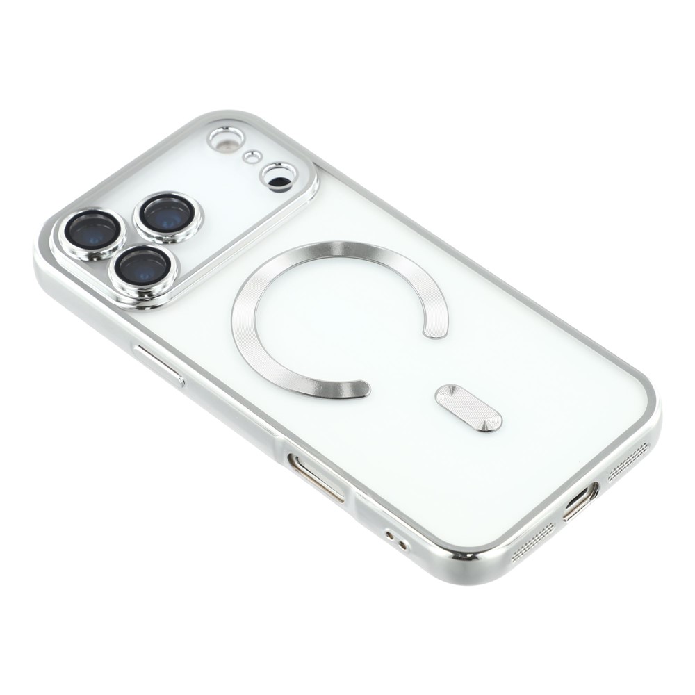  iPhone 17 Pro Skal MagSafe Electroplated TPU Silver - Teknikhallen.se