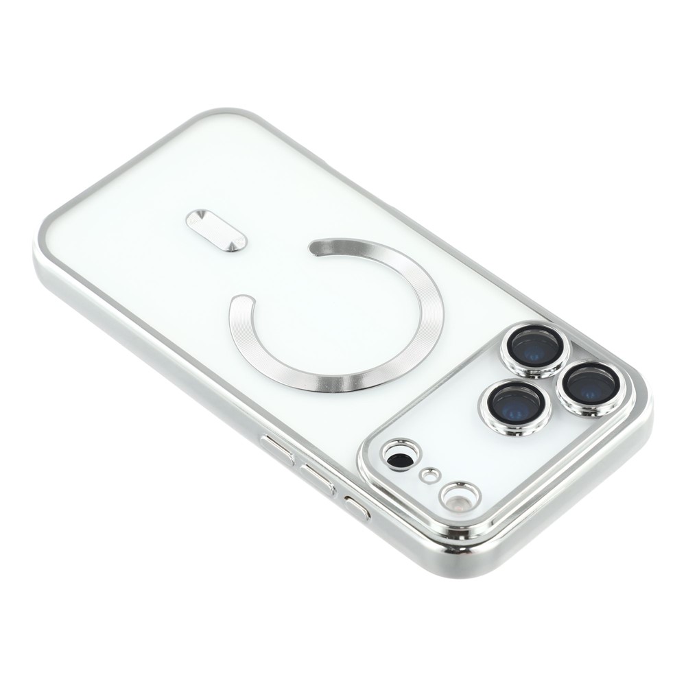  iPhone 17 Pro Skal MagSafe Electroplated TPU Silver - Teknikhallen.se