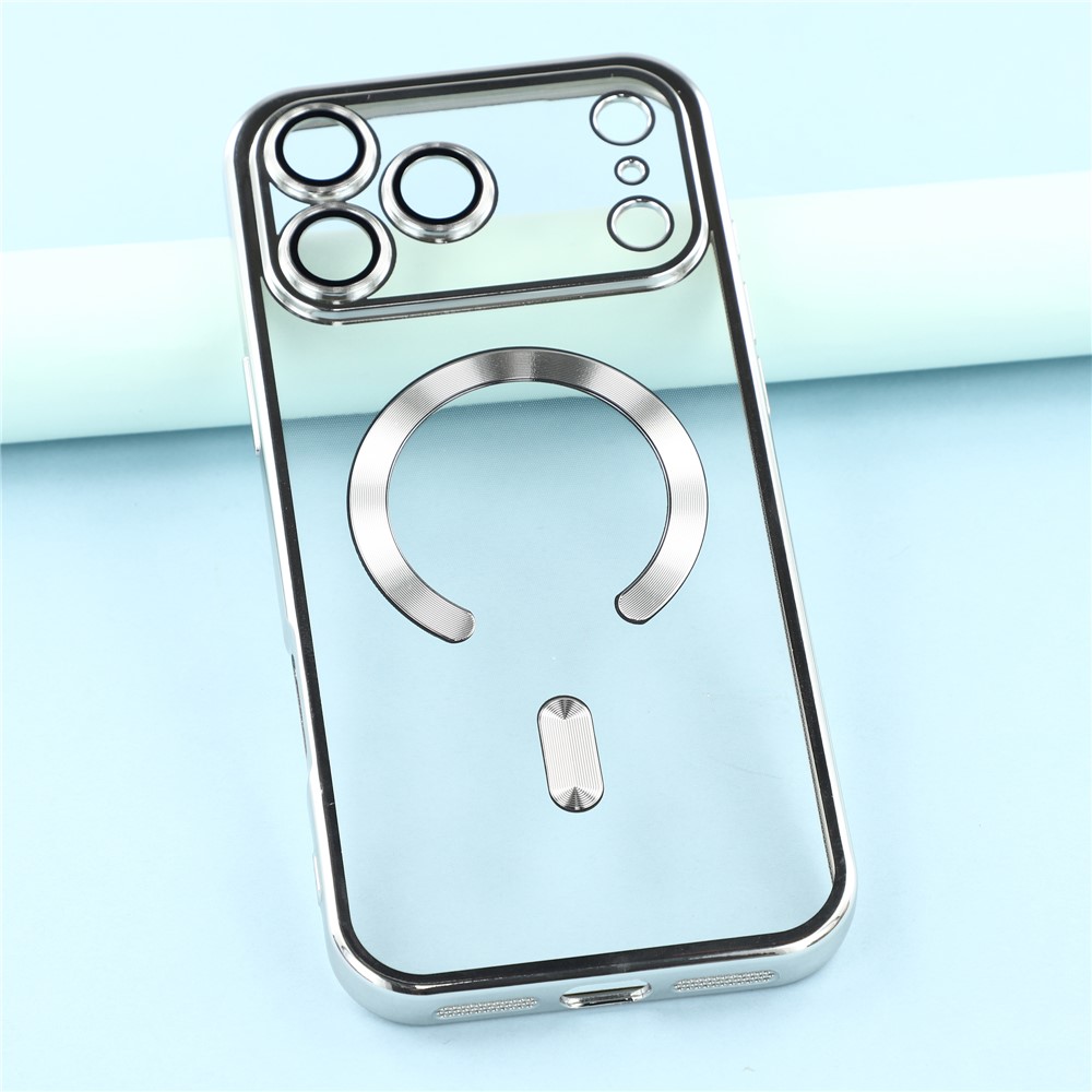  iPhone 17 Pro Skal MagSafe Electroplated TPU Silver - Teknikhallen.se