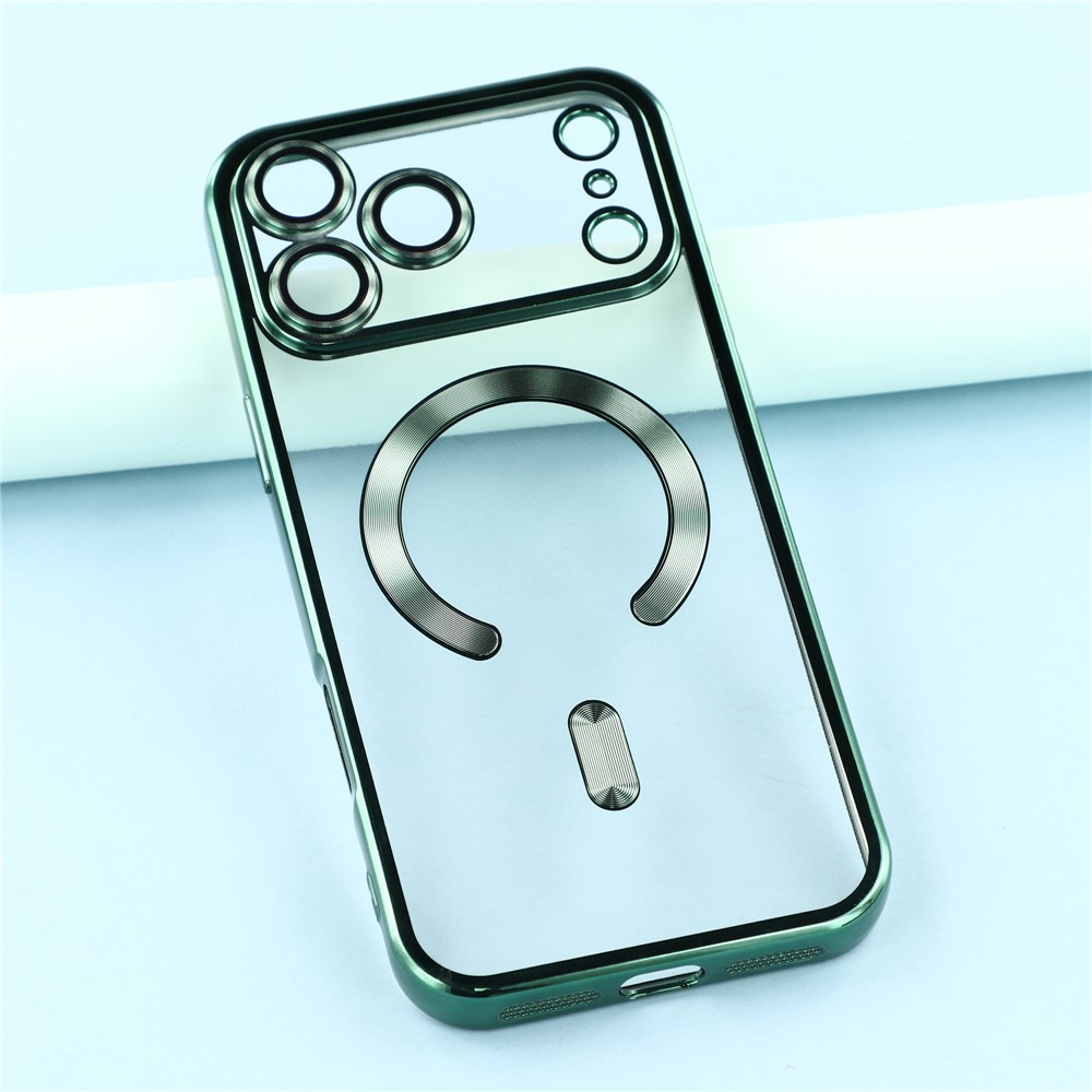  iPhone 17 Pro Skal MagSafe Electroplated TPU Grön - Teknikhallen.se
