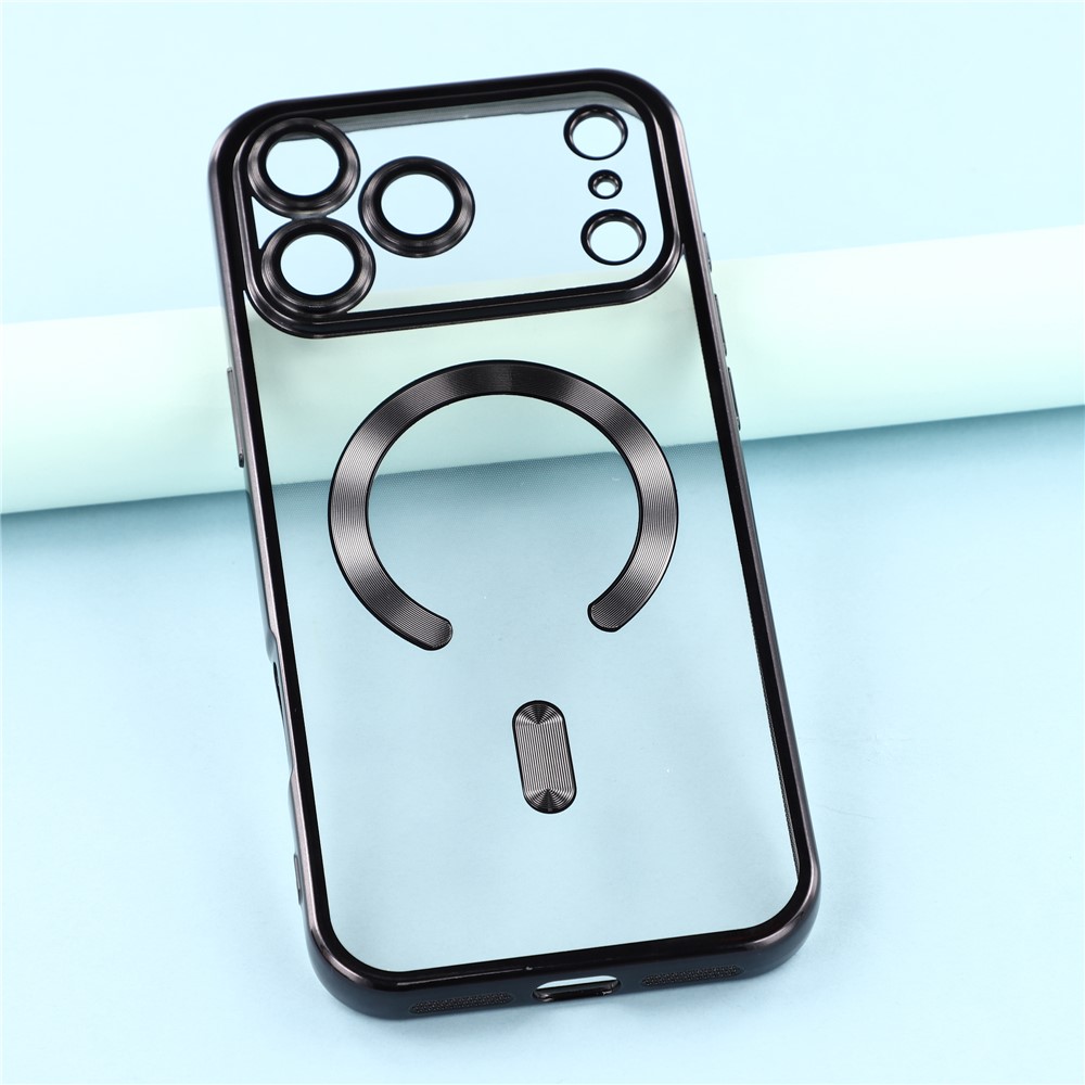  iPhone 17 Pro Skal MagSafe Electroplated TPU Svart - Teknikhallen.se