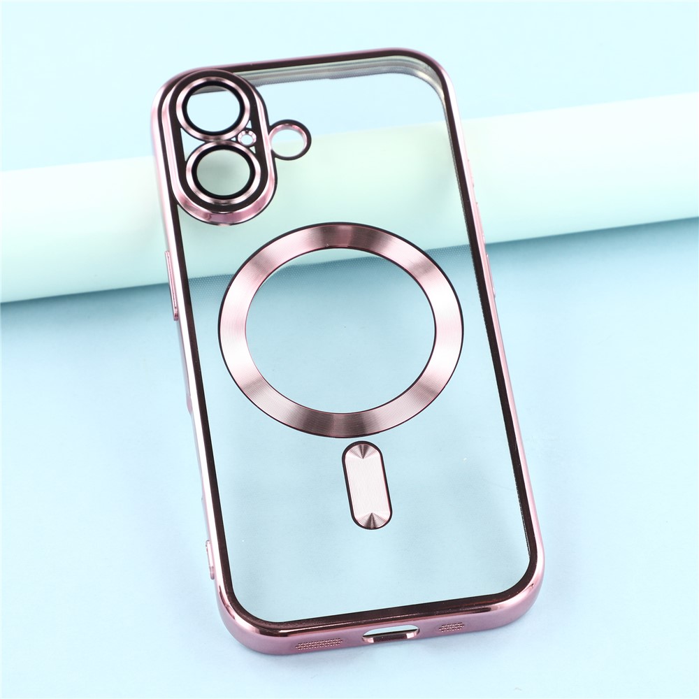  iPhone 17 Skal MagSafe Electroplated TPU Rosa - Teknikhallen.se