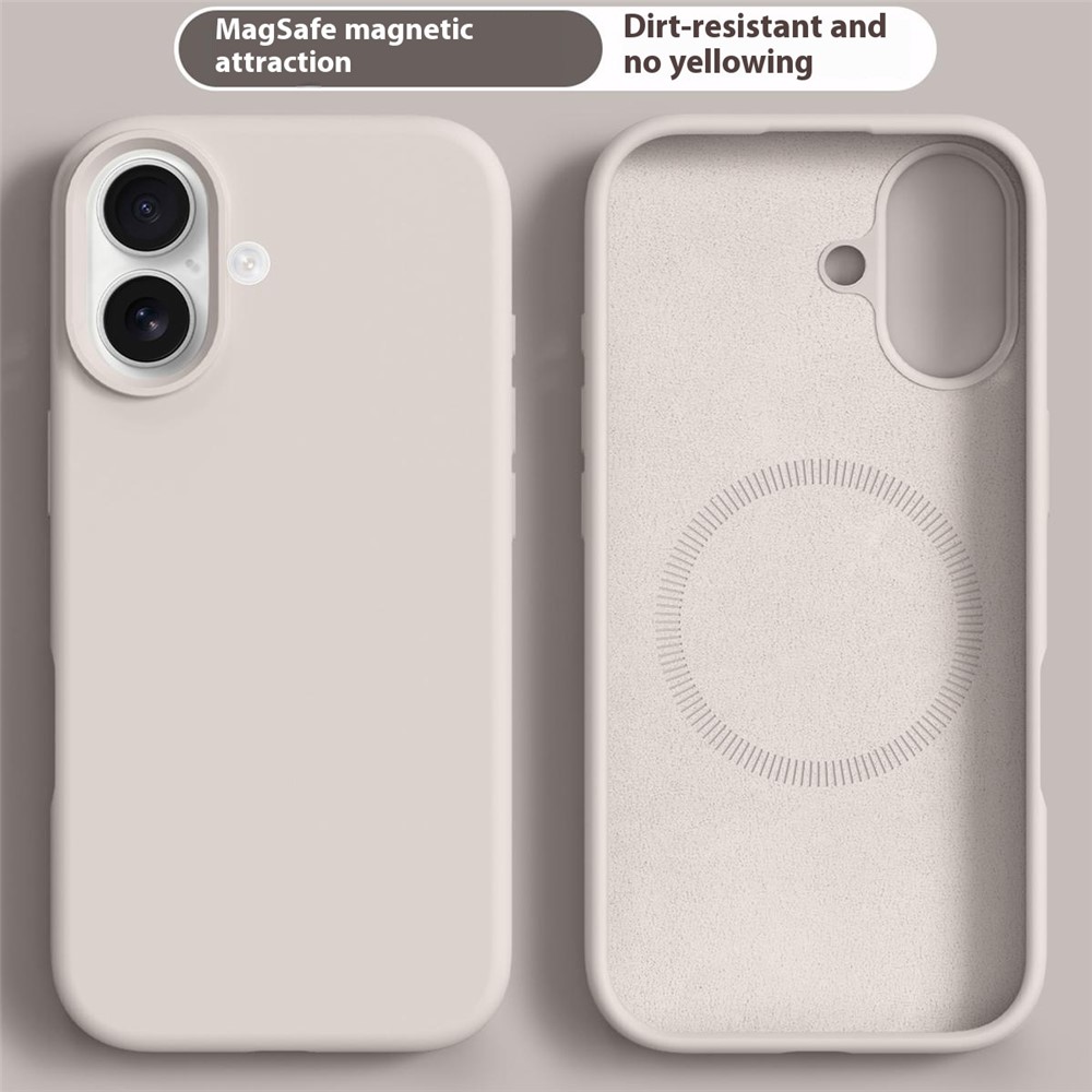  iPhone 17 Skal MagSafe Liquid Silikon Beige - Teknikhallen.se