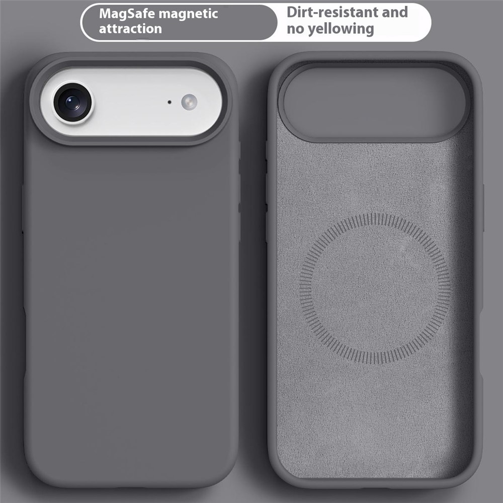  iPhone 17 Air Skal MagSafe Liquid Silikon Grå - Teknikhallen.se