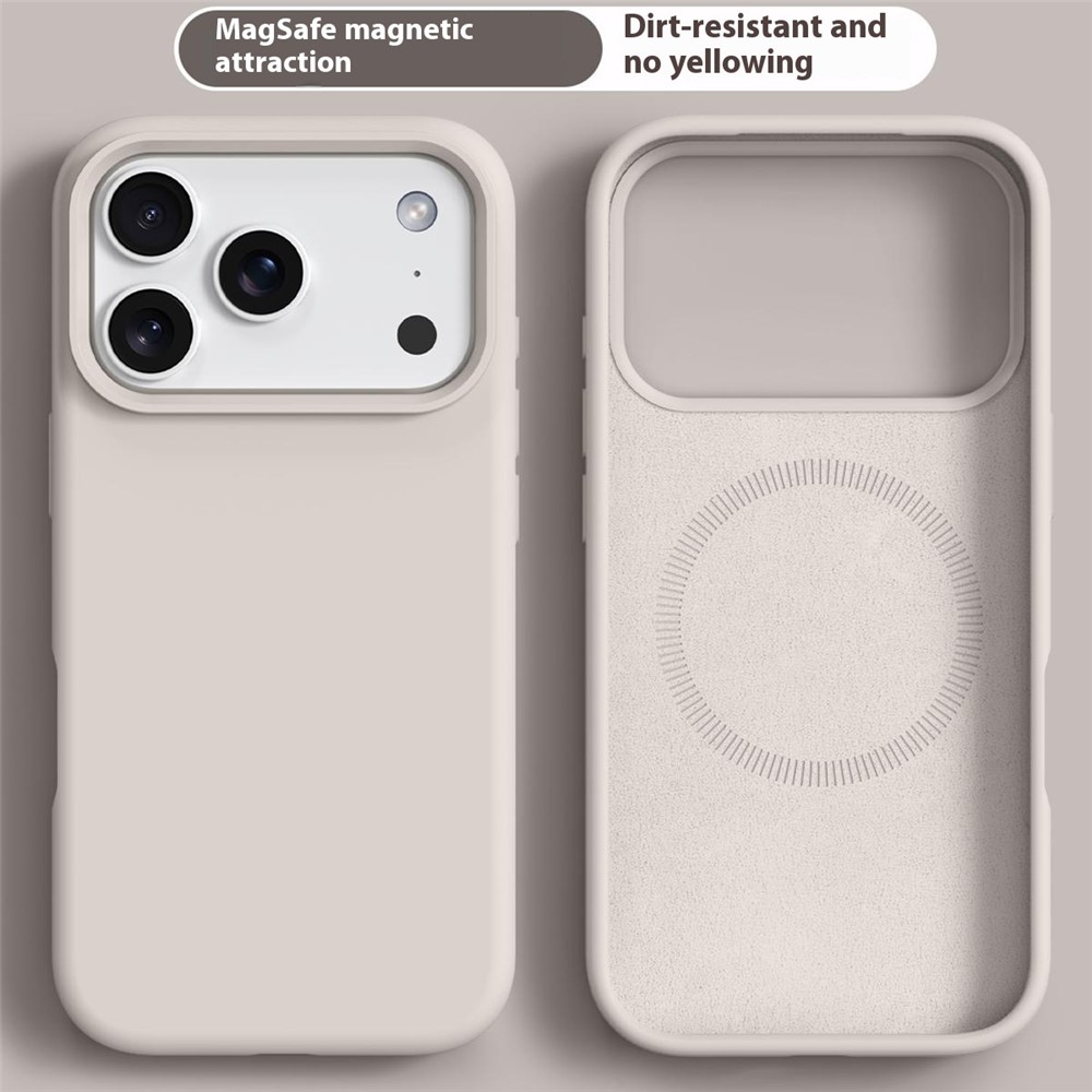  iPhone 17 Pro Max Skal MagSafe Liquid Silikon Beige - Teknikhallen.se