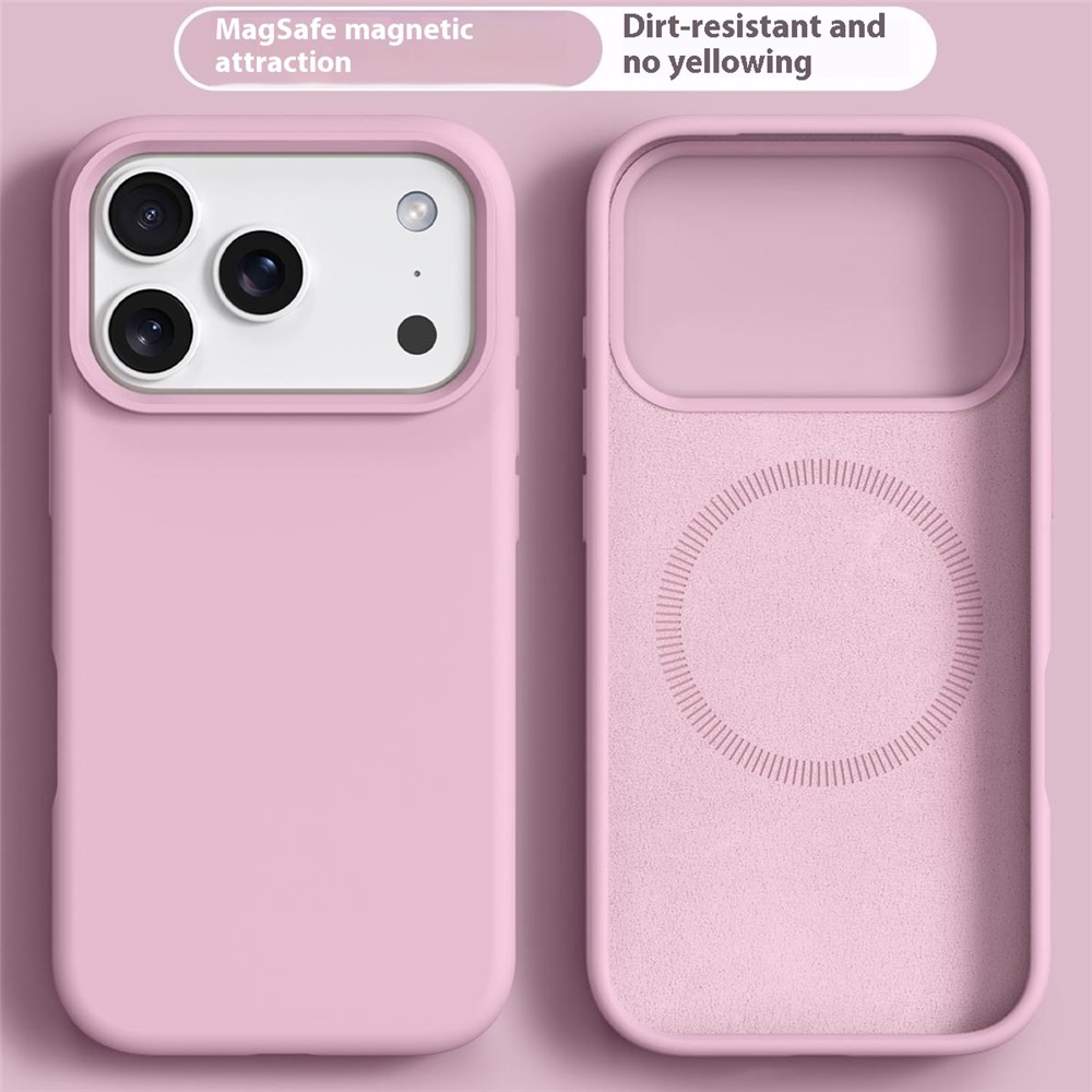  iPhone 17 Pro Max Skal MagSafe Liquid Silikon Rosa - Teknikhallen.se