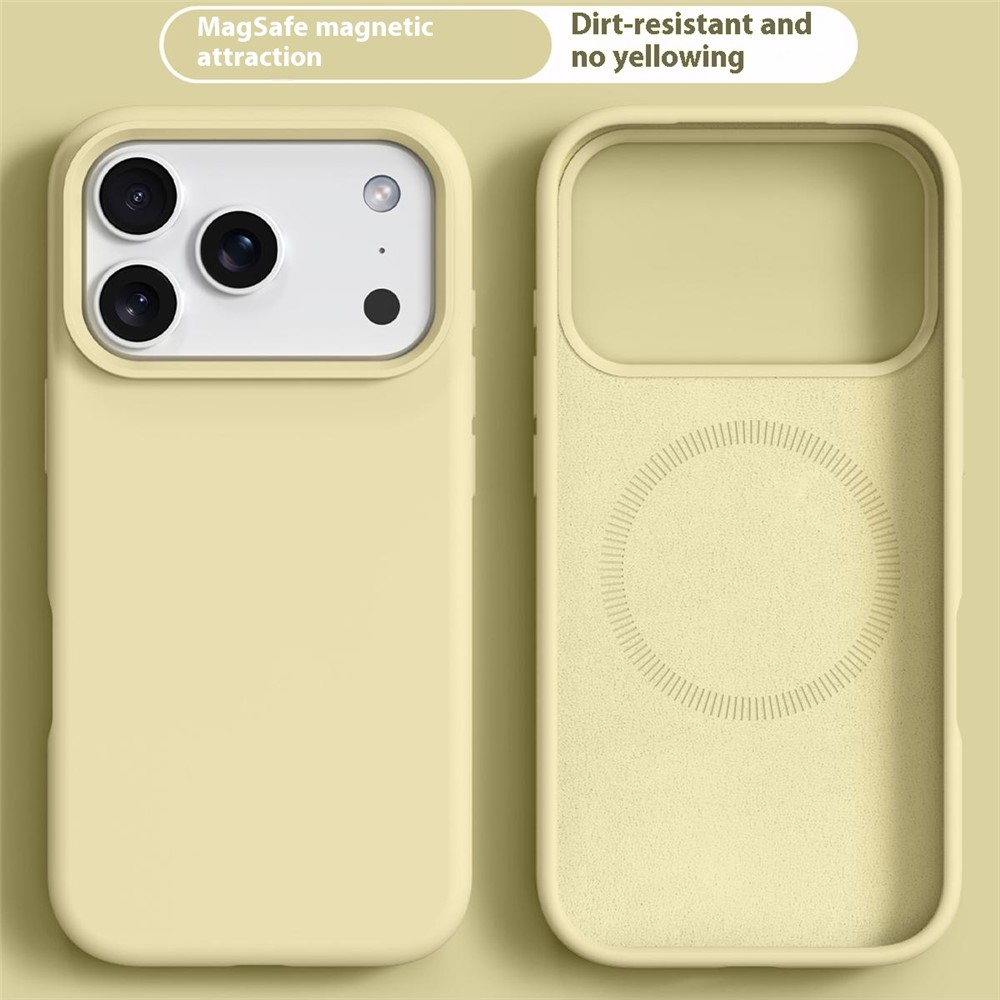  iPhone 17 Pro Skal MagSafe Liquid Silikon Gul - Teknikhallen.se