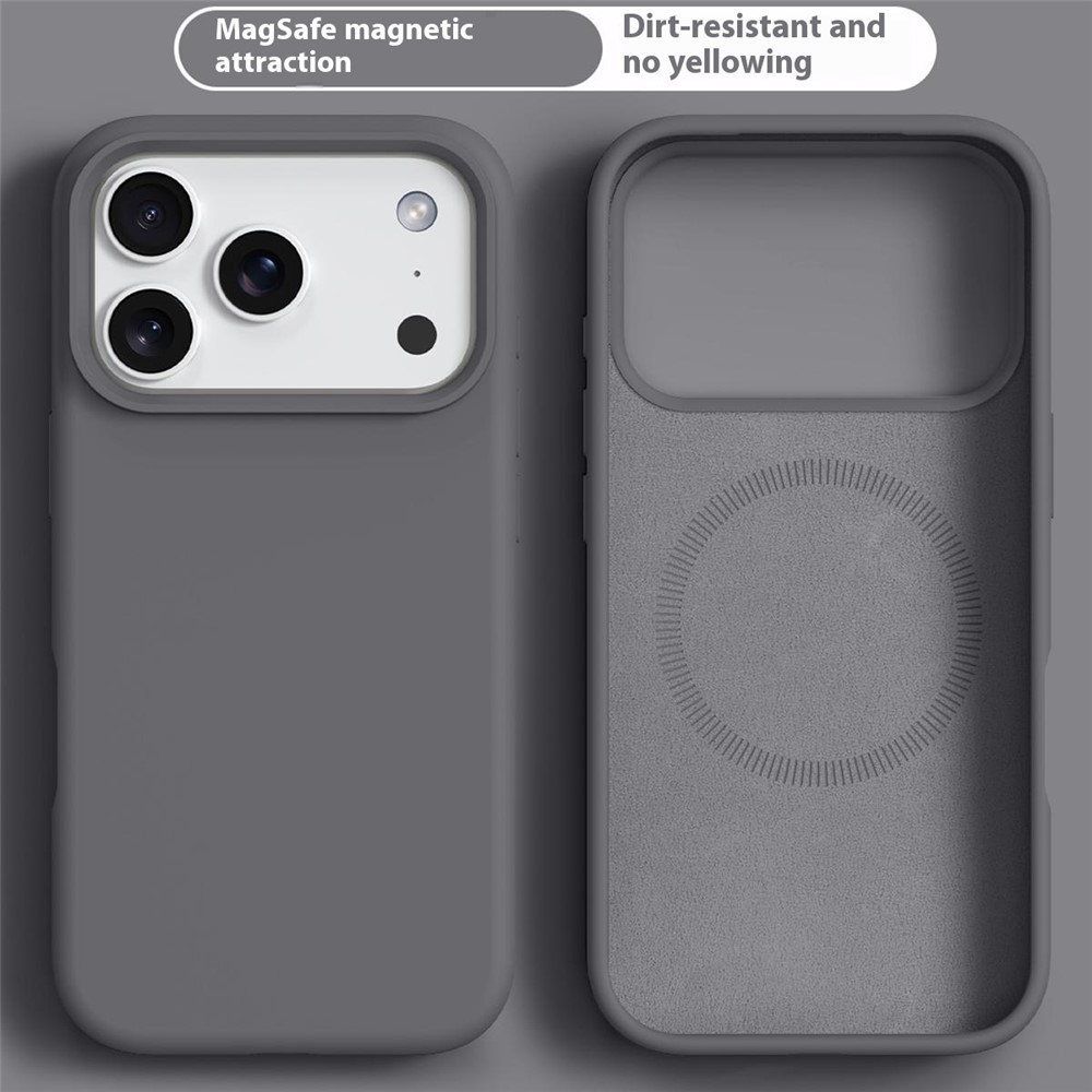  iPhone 17 Pro Skal MagSafe Liquid Silikon Grå - Teknikhallen.se